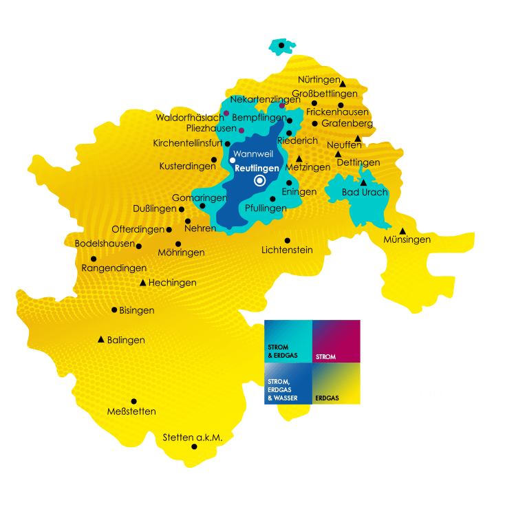 Kartenansicht der Services von Fairnetz