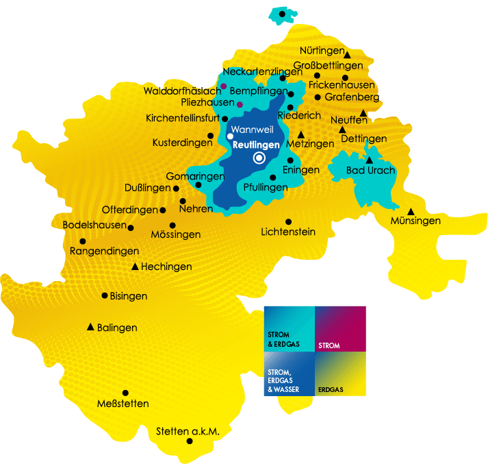 Kartenansicht der Services von Fairnetz
